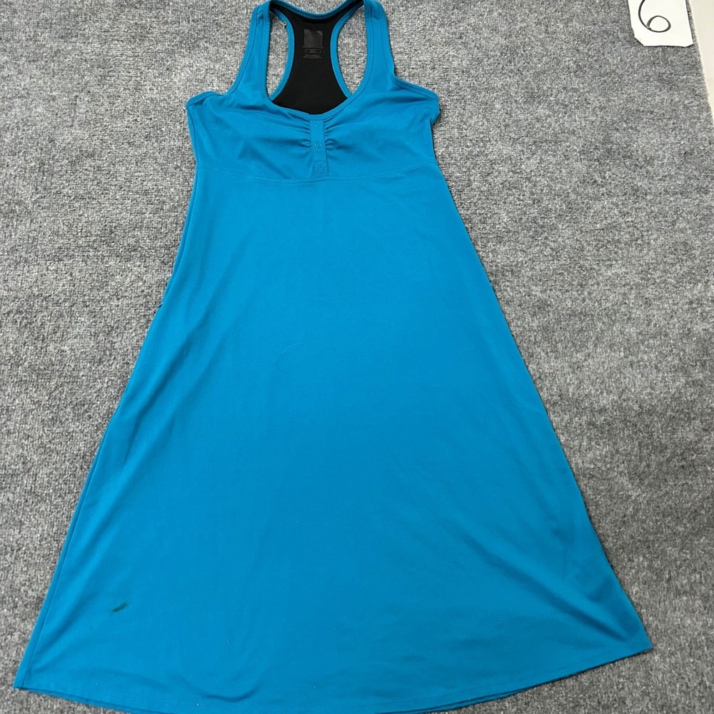 Icebreaker Dress Womens Size XS Blue Racerback Snap Bodice Athletic A-Line Stain
